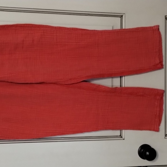 Wonderly Orange Gauze Raw Hem Drawstring Pant Size Medium - Picture 3 of 13
